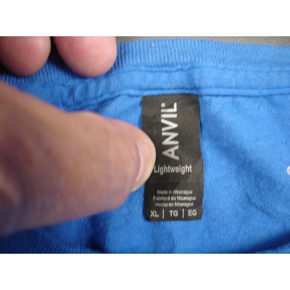 Anvil Mens Rise Oscar Health Insurance Graphic T-Shirt XL Blue Short Sleeve - Picture 5 of 7